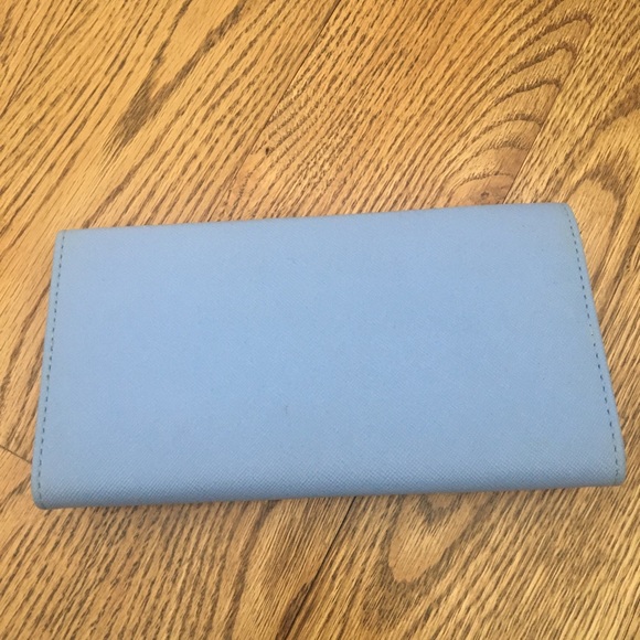 Periwinkle blue wallet with bow - Picture 2 of 4